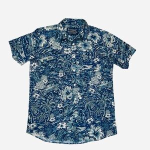 Mens Simply Southern Hawaiian Button Shirt Short Sleeve Jeep Beach Small